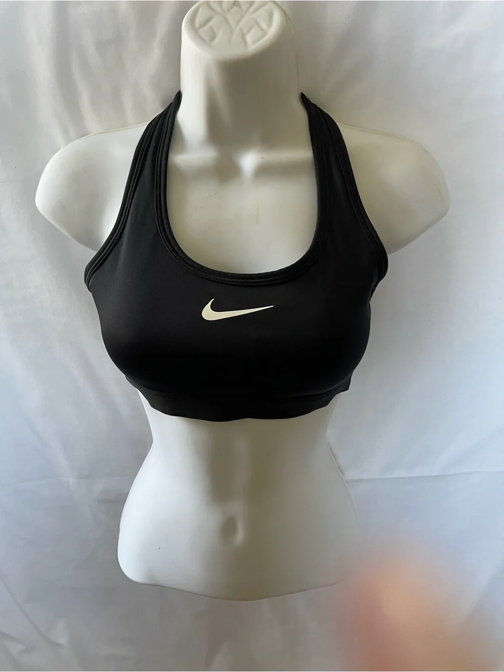 Nike Black Racerback Performance Sports Bra with White Swoosh